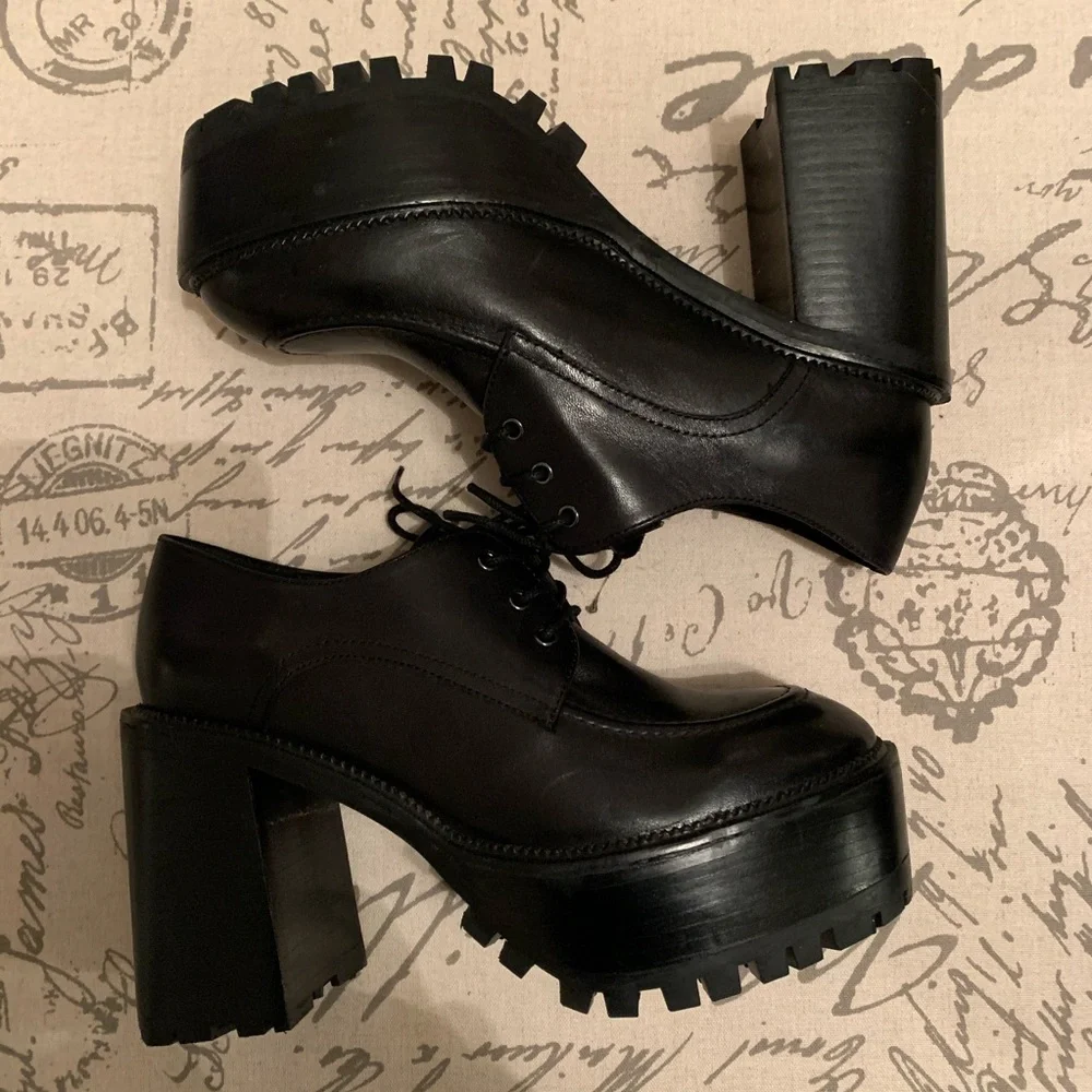 Free People Leather Platform Shoes - Picture 6 of 9